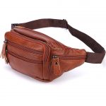 Sac banane cuir marron