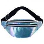 Sac banane femme argenté - Bleu