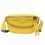 Sac banane femme chic en cuir - Jaune