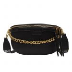 Sac banane femme chic en cuir - Noir