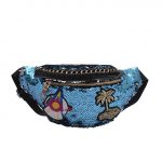 Sac banane paillettes - Bleu