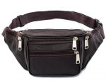 Sac banane simili cuir homme - Café